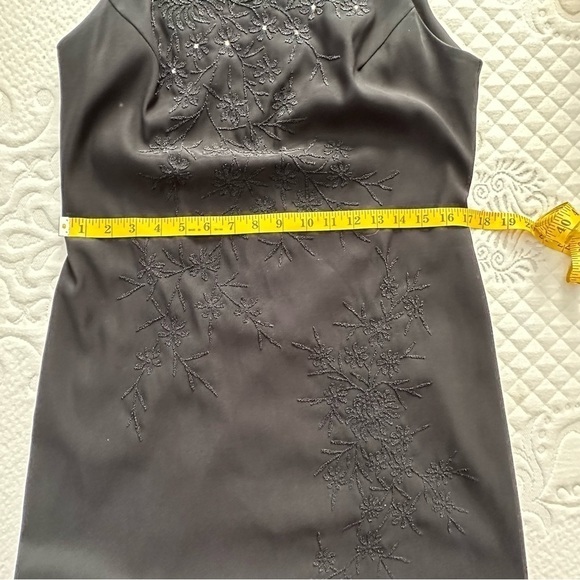 Vtg. CDC Dress Sheath Formal Y2K Black Square Neck Beads Spaghetti Straps Sz 12 - Picture 12 of 12